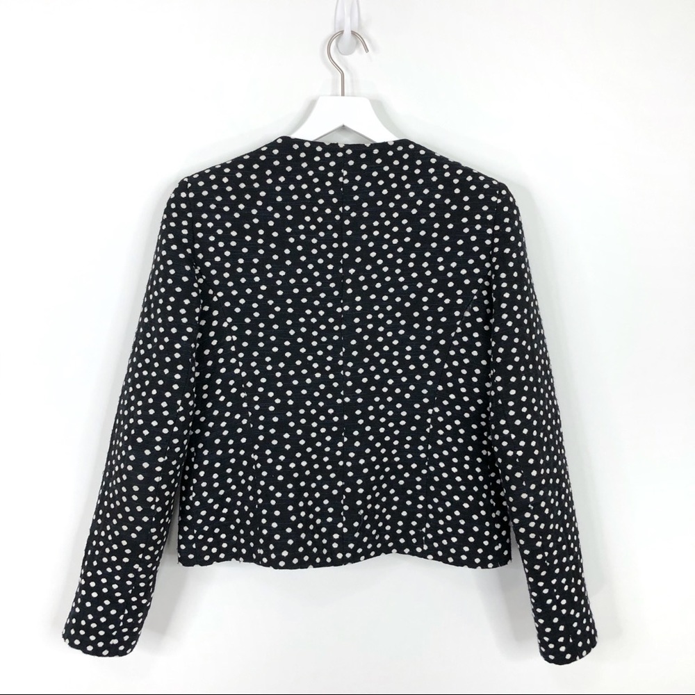 SOLD Helene Berman London Navy Polka Dot Zip Blazer - Picture 5 of 8